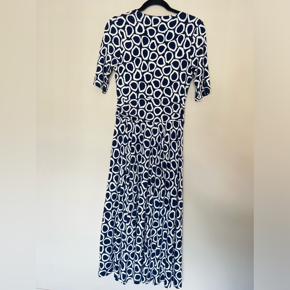 Boden Kassidy Jersey Navy and White Geometric Midi Dress- EUC - Picture 5 of 10